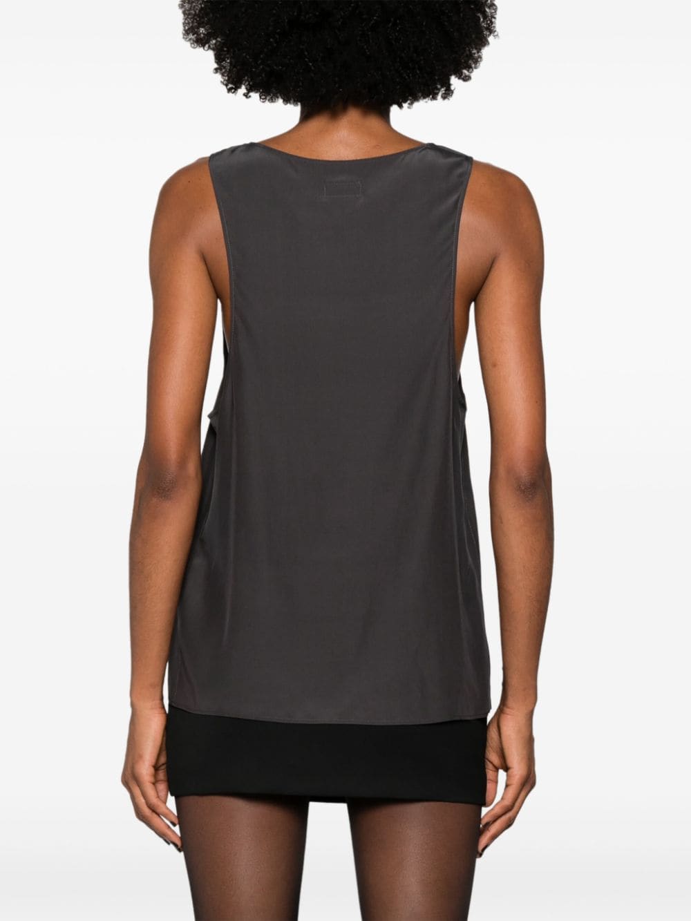 Saint Laurent Saint Laurent Henley-neck silk tank top