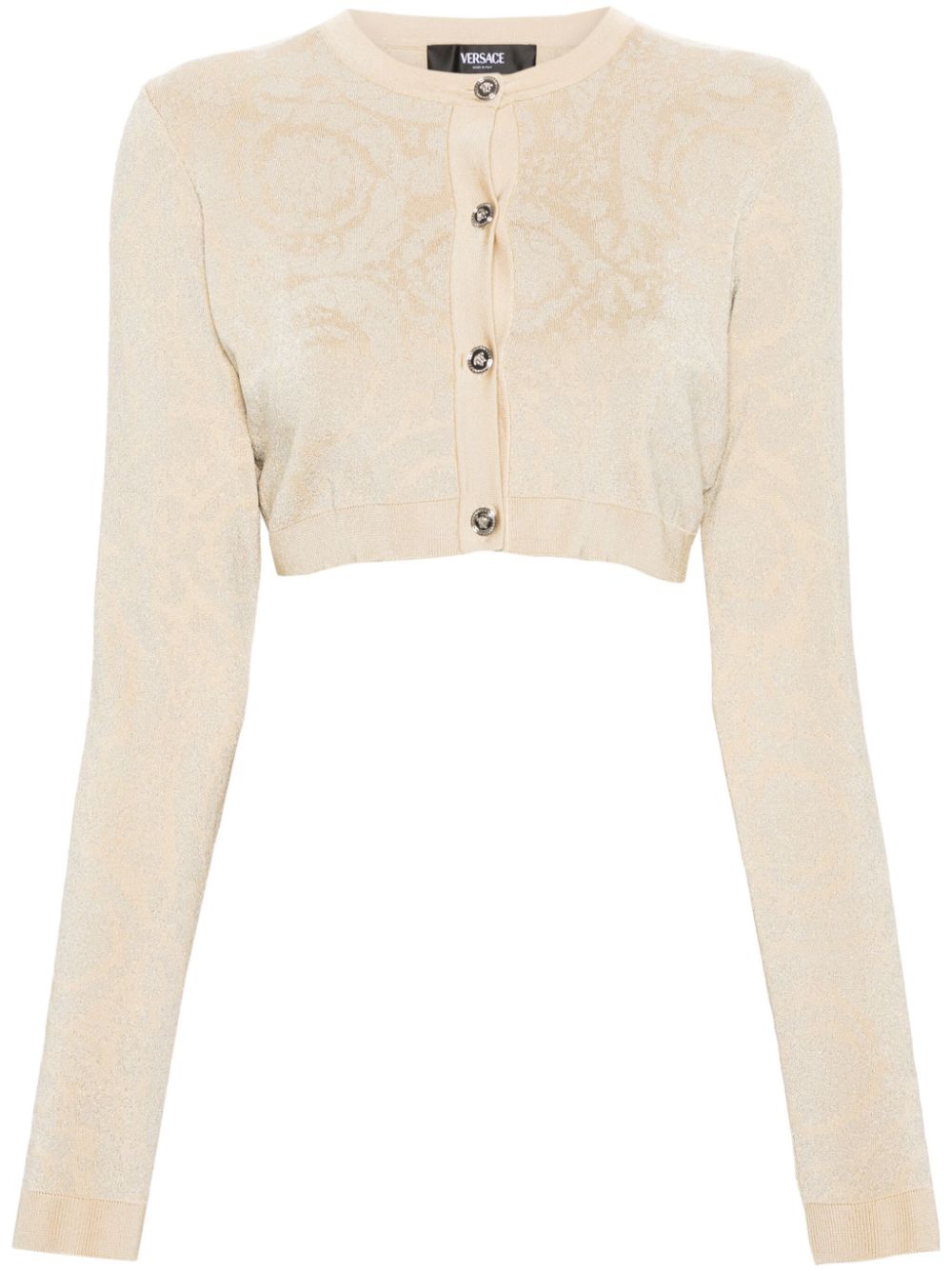 Versace Versace Barocco lurex cropped cardigan