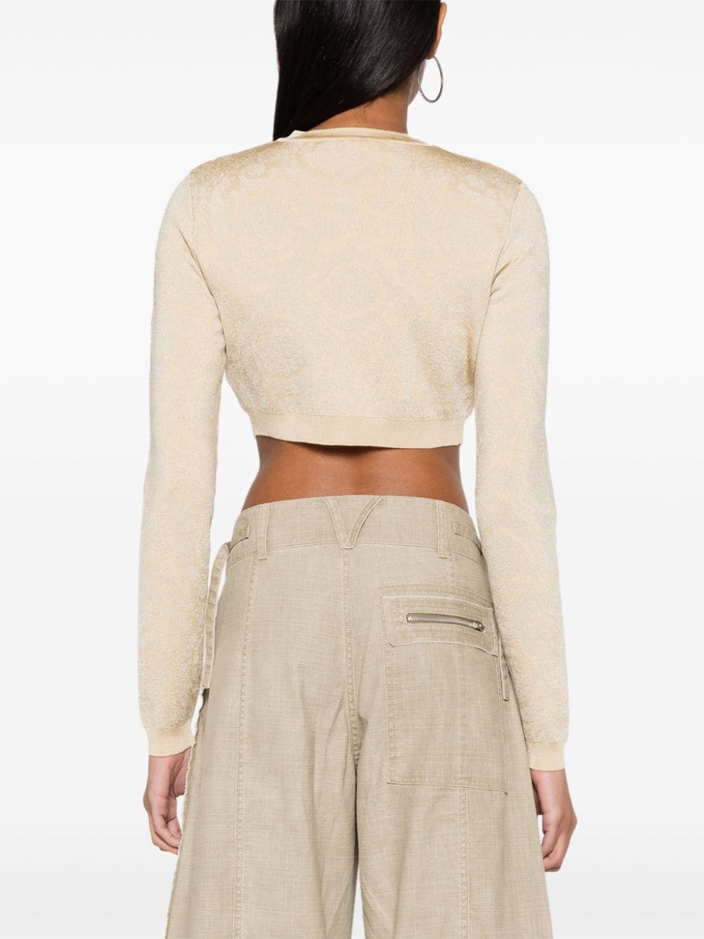Versace Versace Barocco lurex cropped cardigan