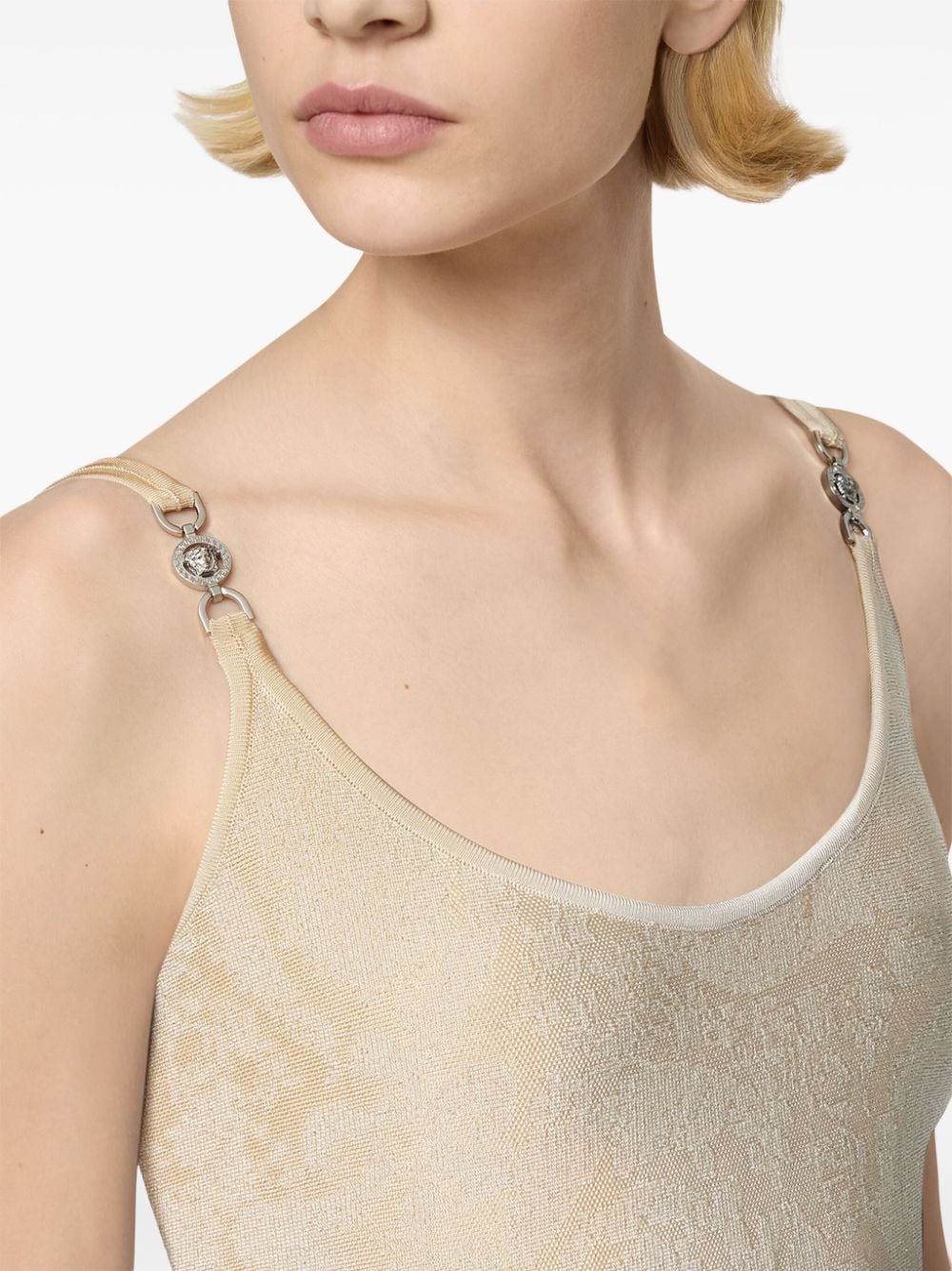 Versace Versace Barocco jacquard flared mini dress