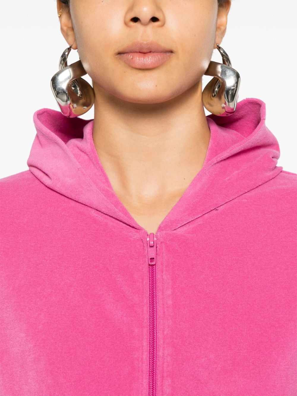 Balenciaga Balenciaga Rhinestone-logo zipped hoodie