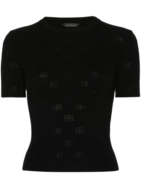 Balenciaga Balenciaga Perforated BB T-shirt