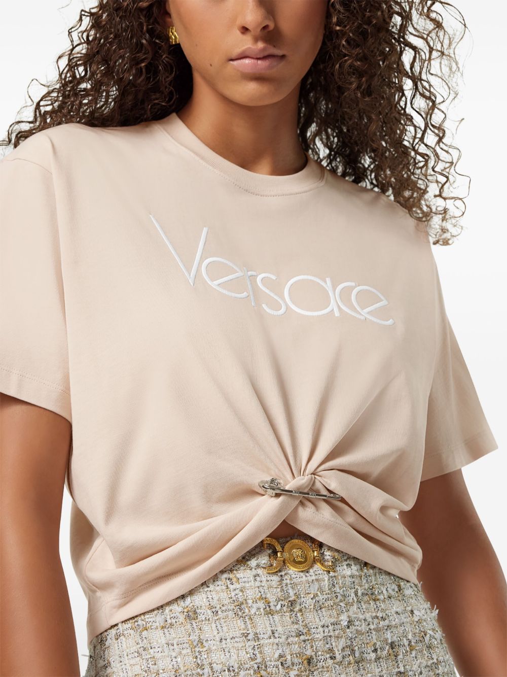 Versace Versace 1978 Re-Edition Logo Safety Pin Short T-Shirt