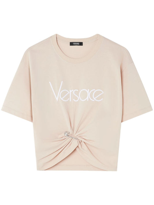 Versace Versace 1978 Re-Edition Logo Safety Pin Short T-Shirt
