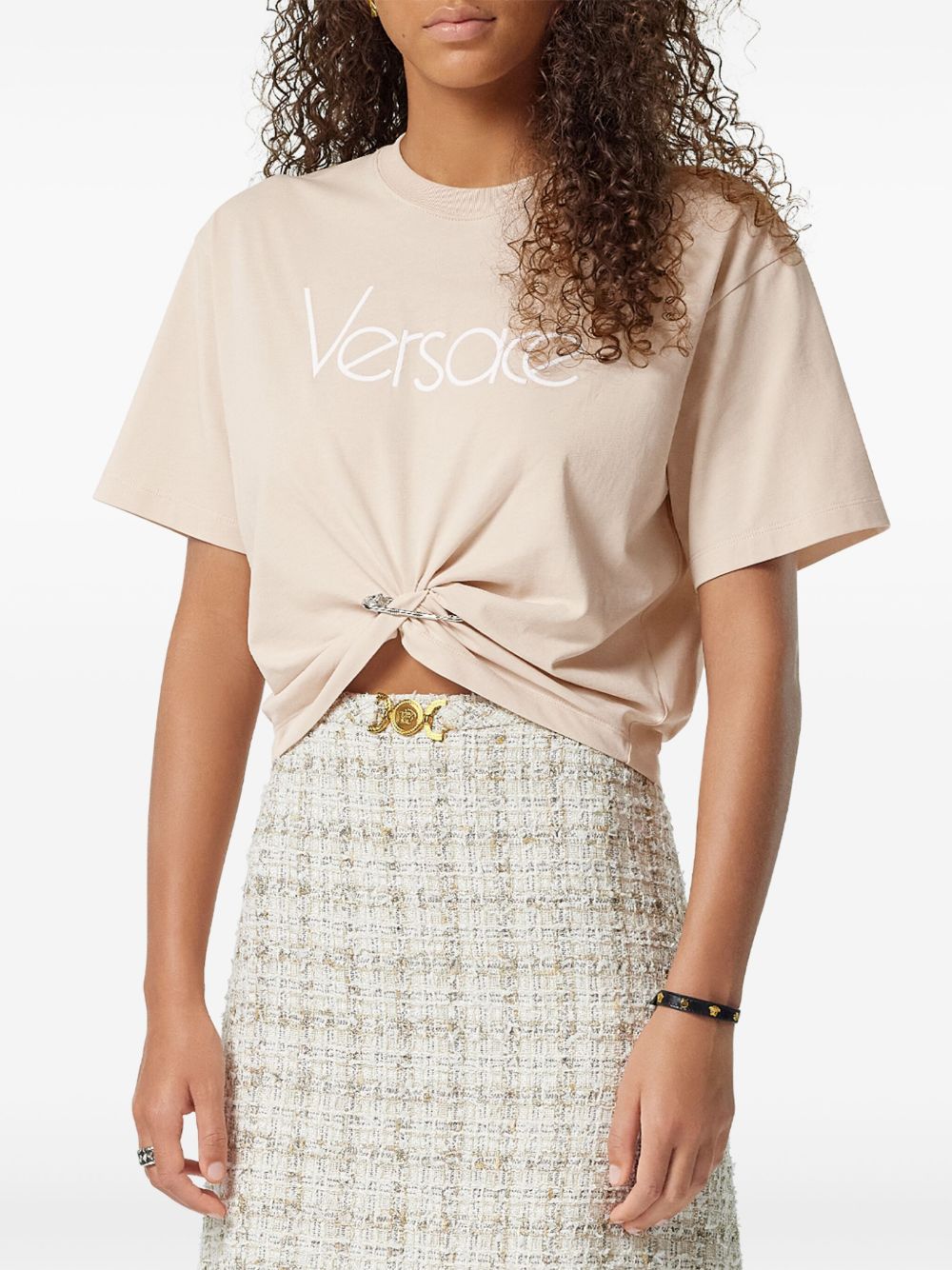 Versace Versace 1978 Re-Edition Logo Safety Pin Short T-Shirt