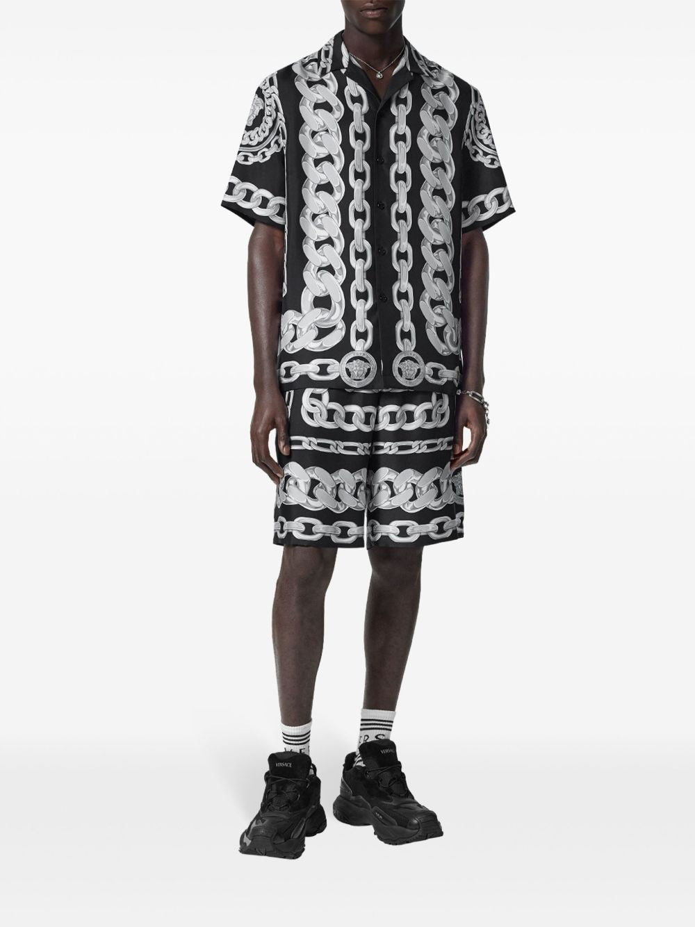 Versace Versace Medusa Chains Silk Shorts