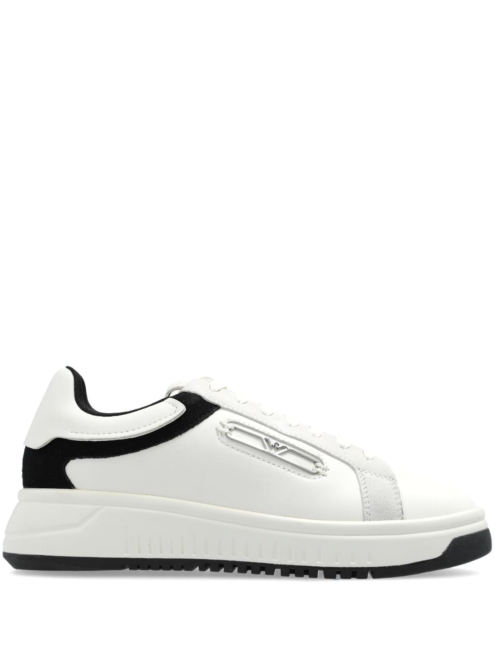 EMPORIO ARMANI EXCLUSIVE EMPORIO ARMANI EXCLUSIVE Emporio Armani Leather sneakers with suede details and eagle plaque