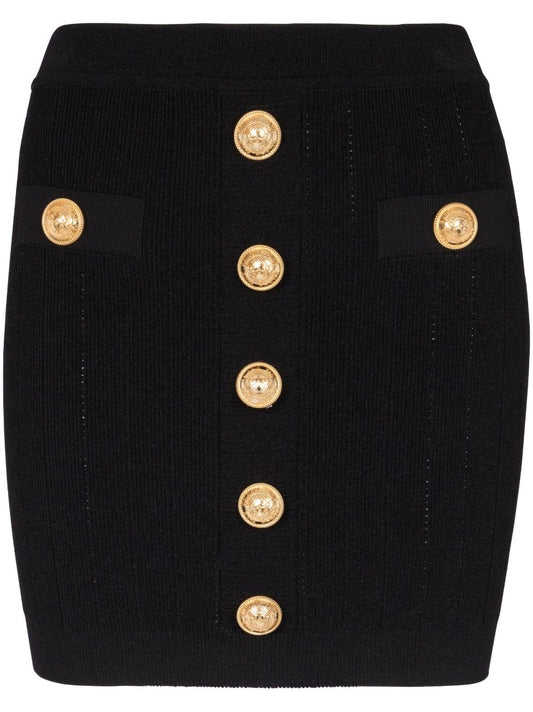 Balmain Balmain Button Embellished Knitted Skirt