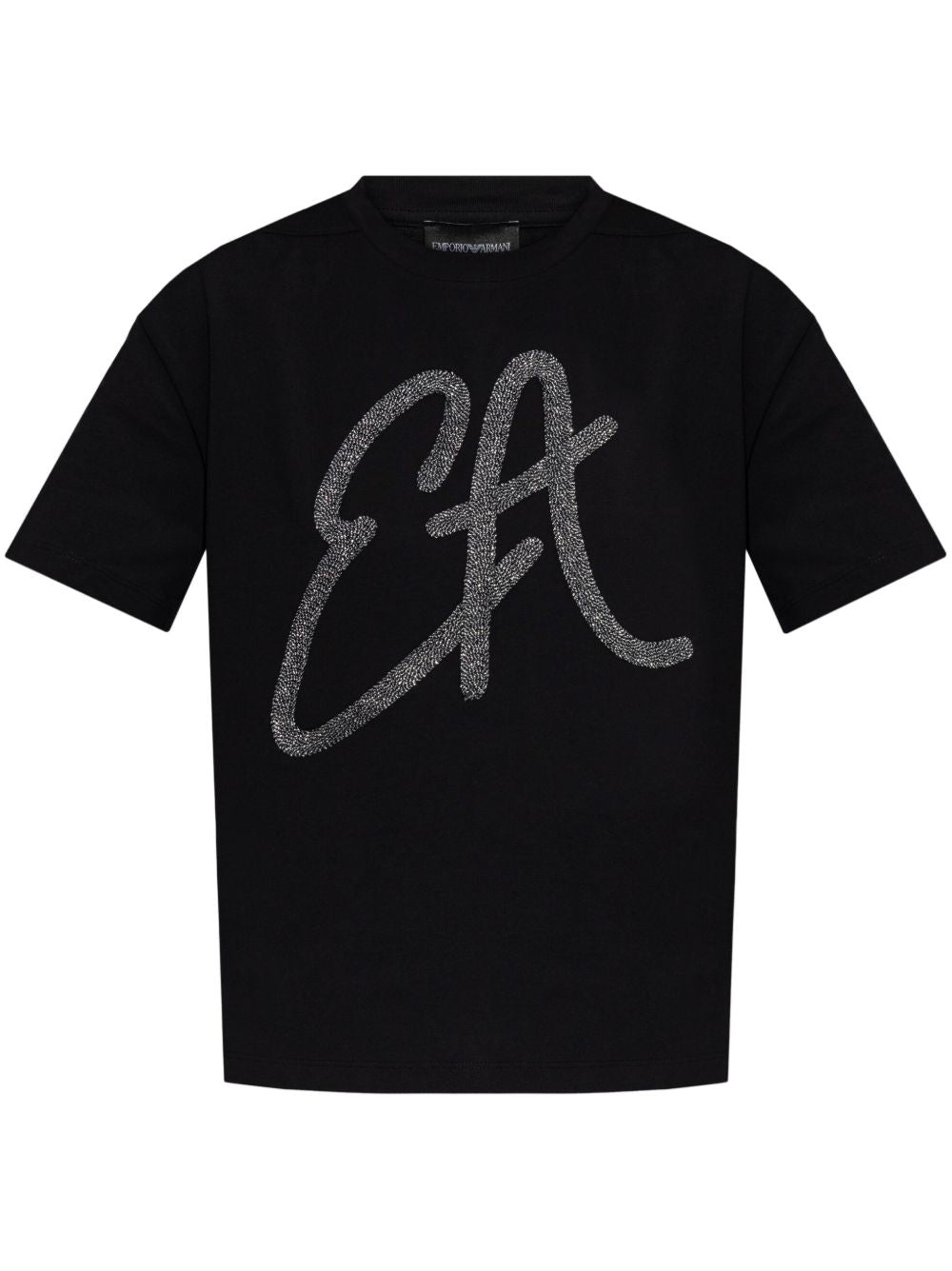 Emporio Armani Emporio Armani Cotton-jersey T-shirt with oversized lurex logo