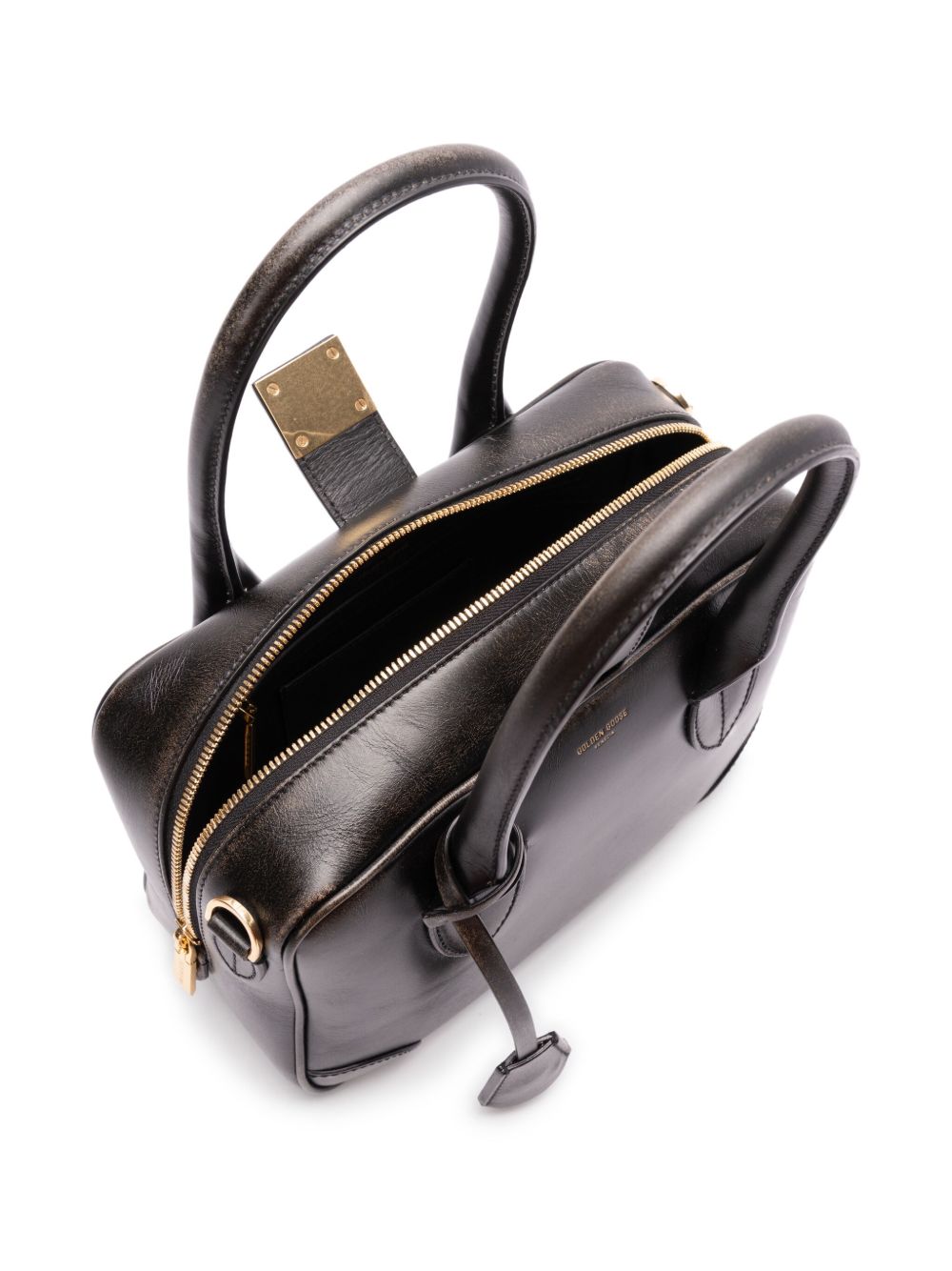 Golden Goose Golden Goose Vita Bag in smooth black leather and gold details