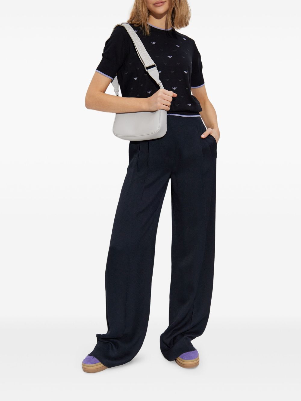 Emporio Armani Emporio Armani Jumper with all-over micro eagle embroidery