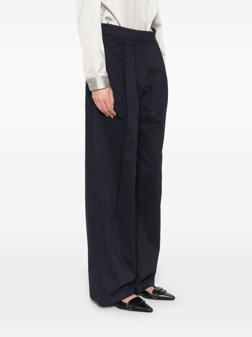 Emporio Armani Emporio Armani Cotton Wide Leg Trousers