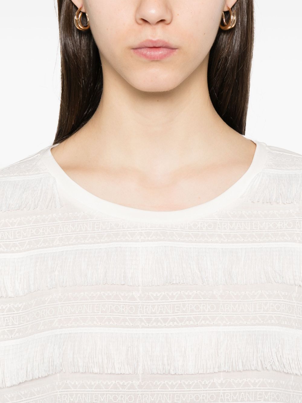 Emporio Armani Emporio Armani T-shirt with fringes