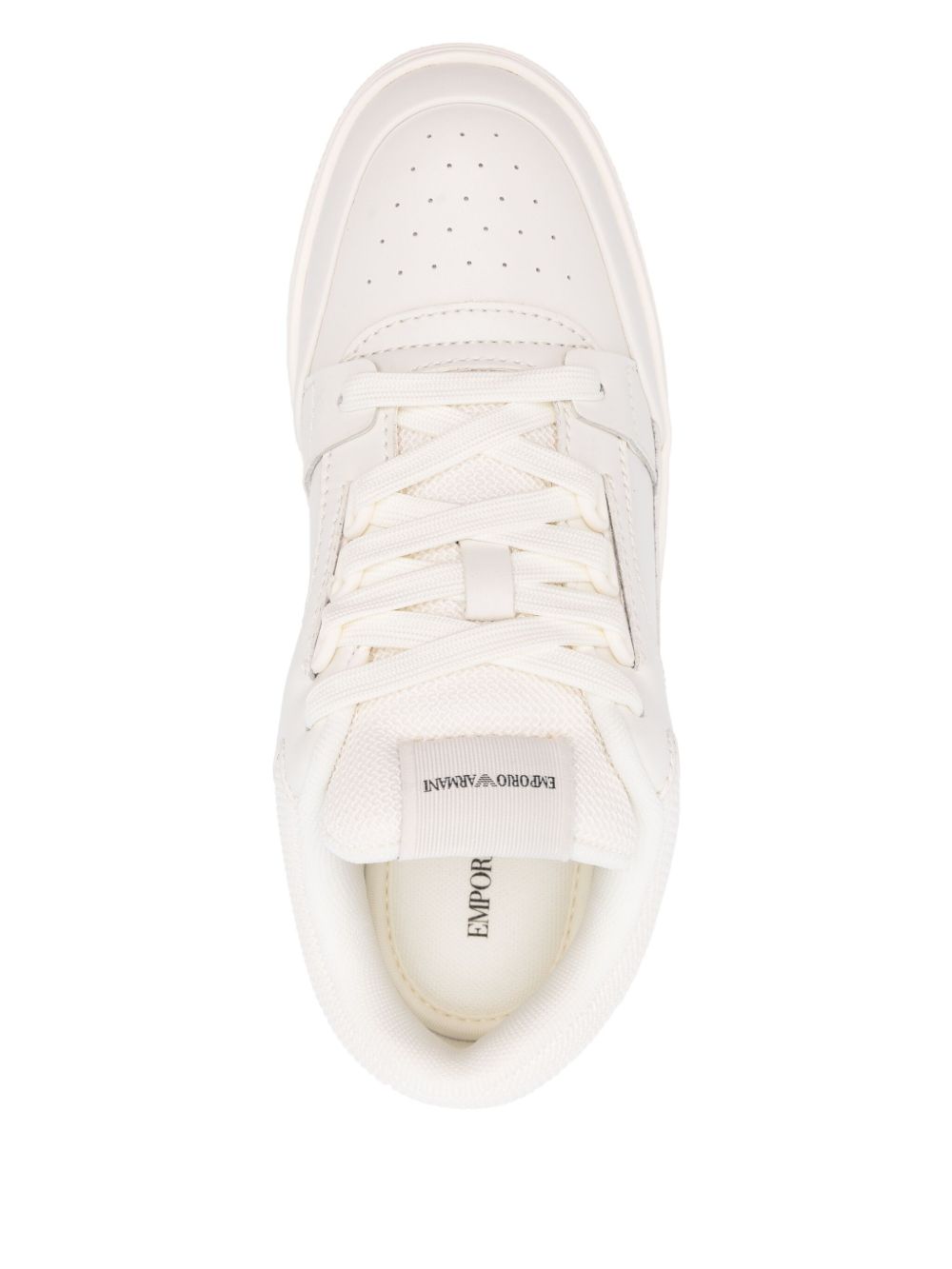 EMPORIO ARMANI EXCLUSIVE EMPORIO ARMANI EXCLUSIVE Emporio Armani Leather and mesh sneakers with contrasting details
