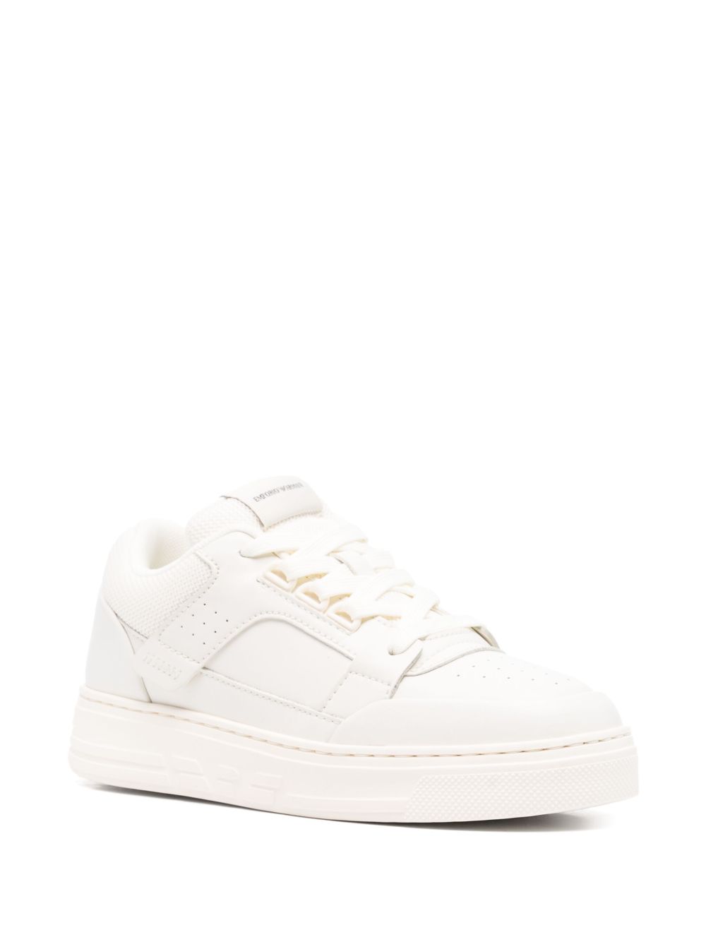 EMPORIO ARMANI EXCLUSIVE EMPORIO ARMANI EXCLUSIVE Emporio Armani Leather and mesh sneakers with contrasting details