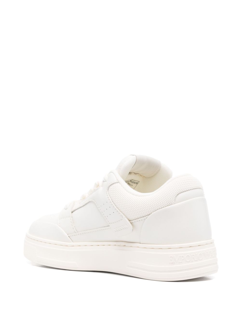 EMPORIO ARMANI EXCLUSIVE EMPORIO ARMANI EXCLUSIVE Emporio Armani Leather and mesh sneakers with contrasting details