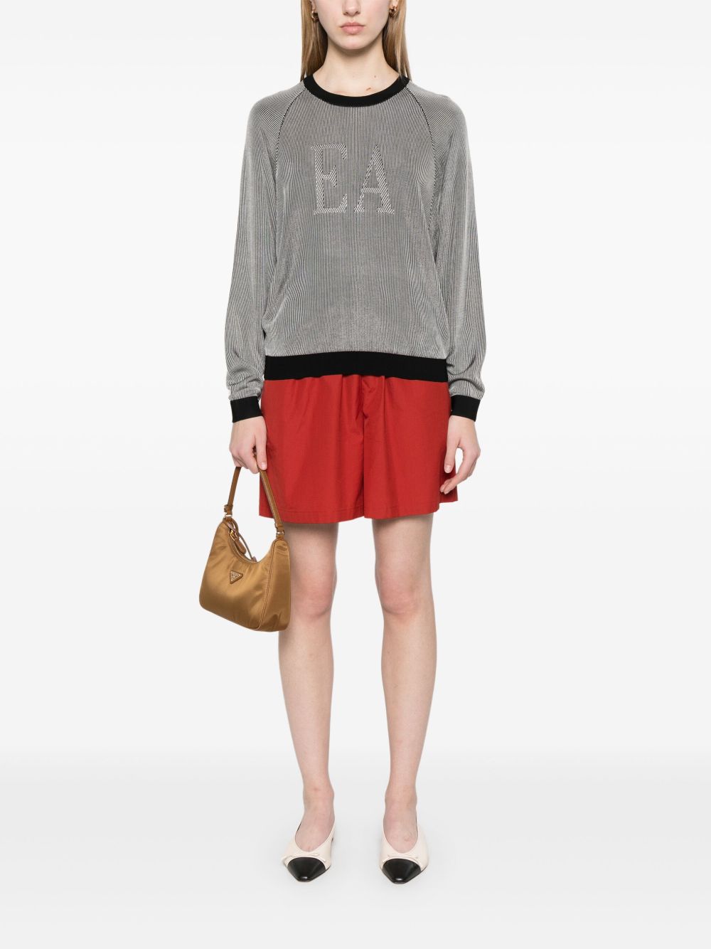 Emporio Armani Emporio Armani Two-tone fisherman’s rib jumper with EA logo