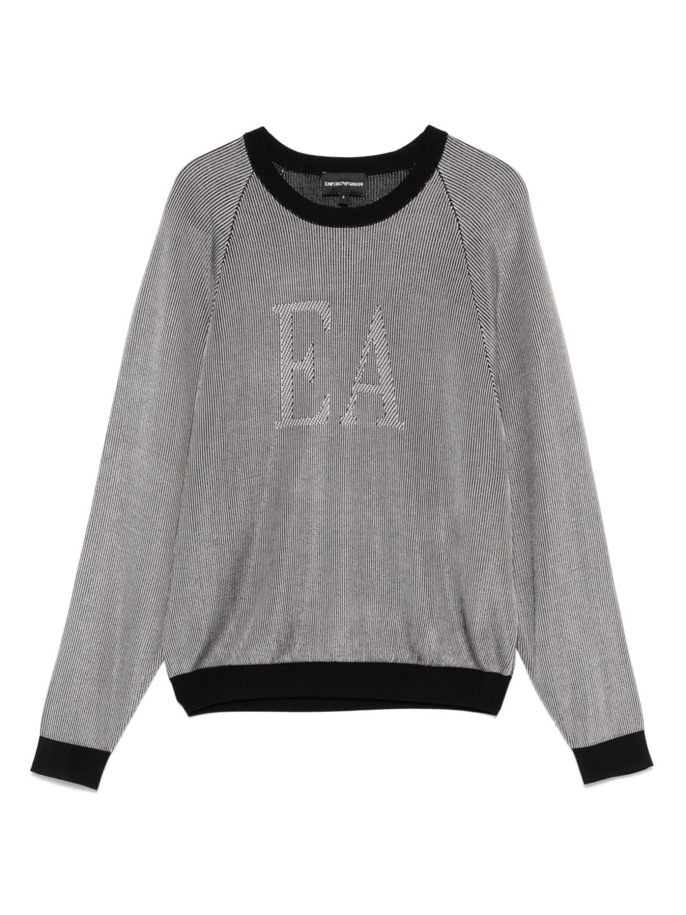Emporio Armani Emporio Armani Two-tone fisherman’s rib jumper with EA logo