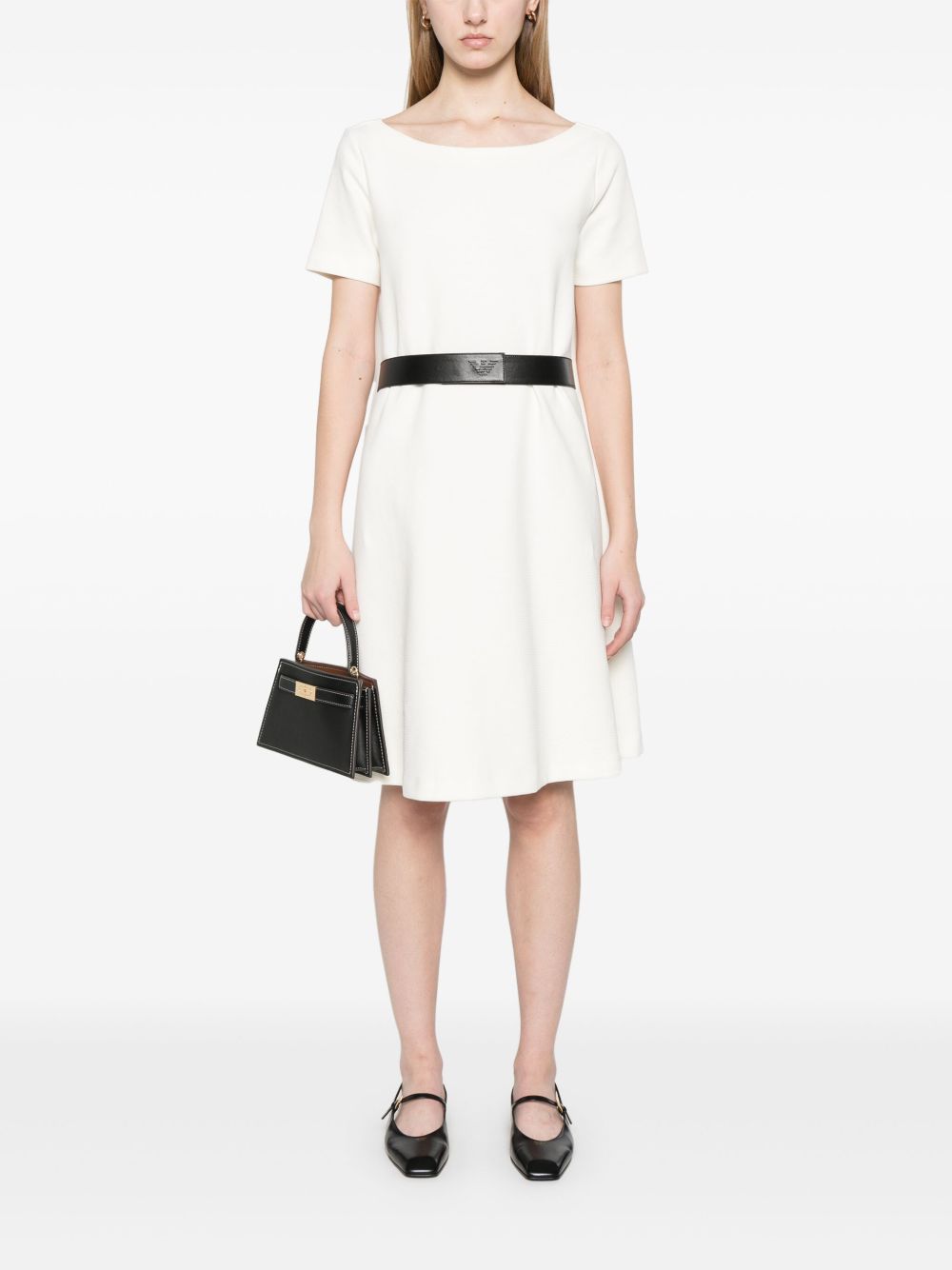 Emporio Armani Emporio Armani Ottoman-jersey belted dress