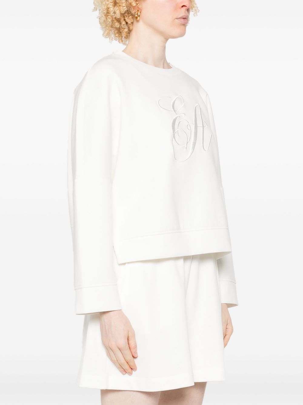 Emporio Armani Emporio Armani Double jersey sweatshirt with EA logo embroidery