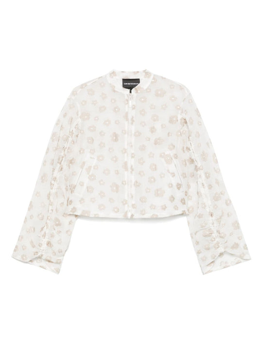 Emporio Armani Emporio Armani Fil coupé fabric blouson with all-over floral motif