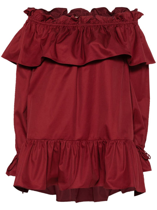 Saint Laurent Saint Laurent ruffled cotton mini dress