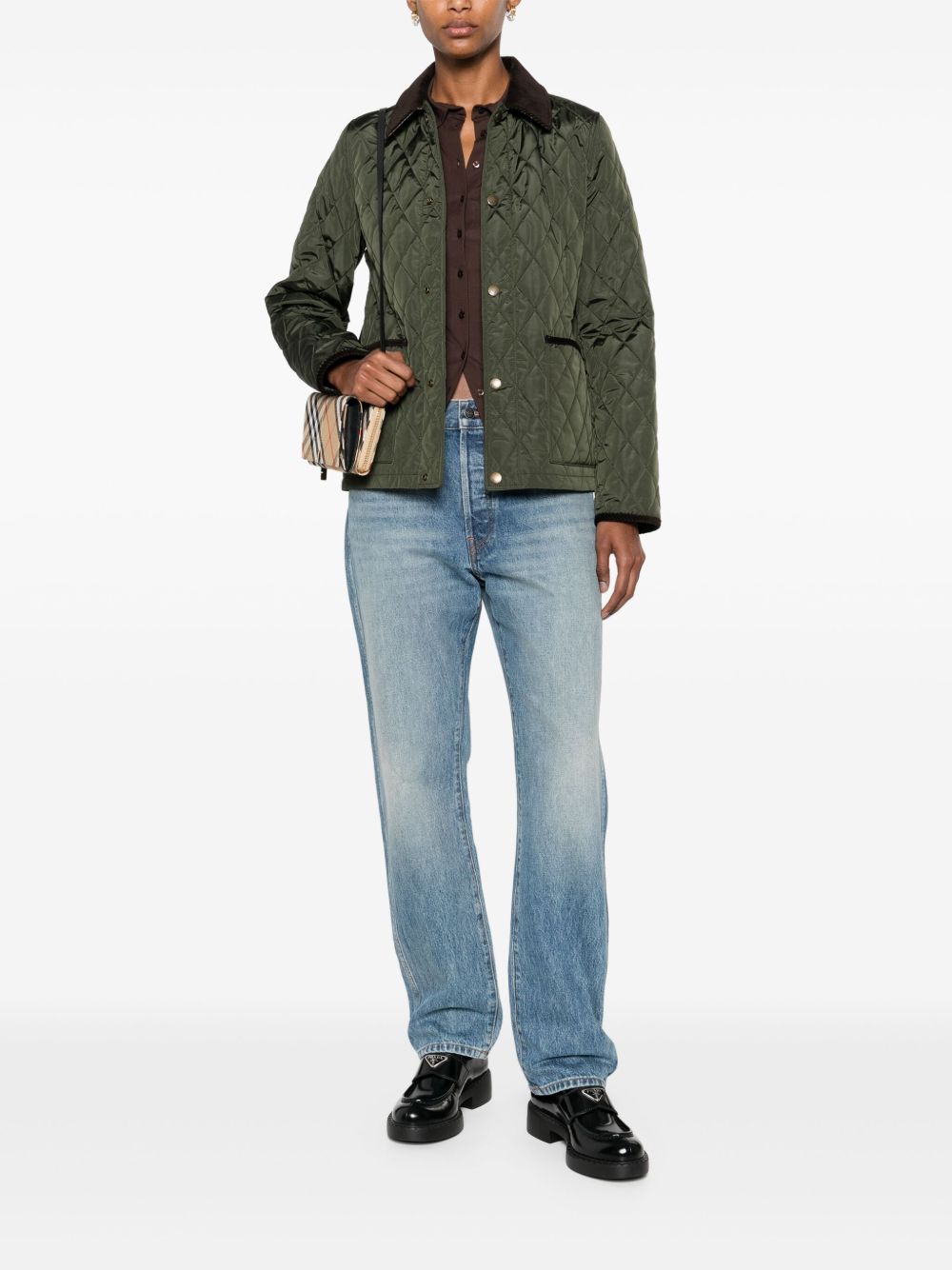 Burberry Burberry Quilted blazer corduroy collar