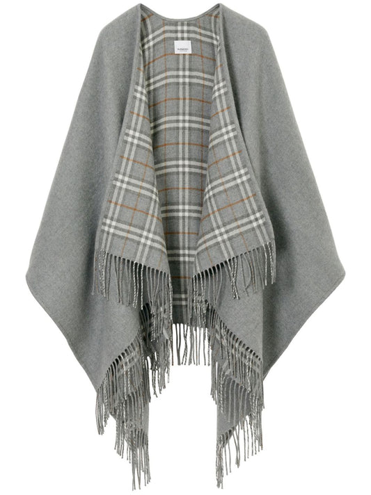 Burberry Burberry Vintage Check Reversible Wool Cape