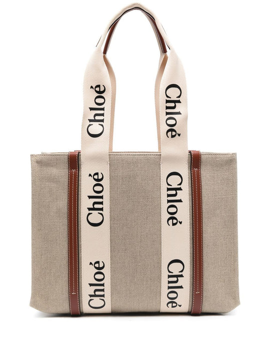 Chloé Chloé Woody canvas medium tote bag