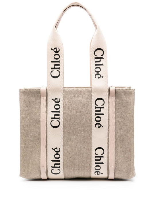 Chloé Chloé Woody canvas medium tote bag
