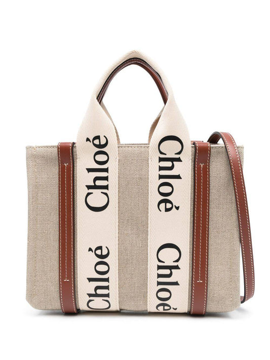 Chloé Chloé Woody small canvas tote bag