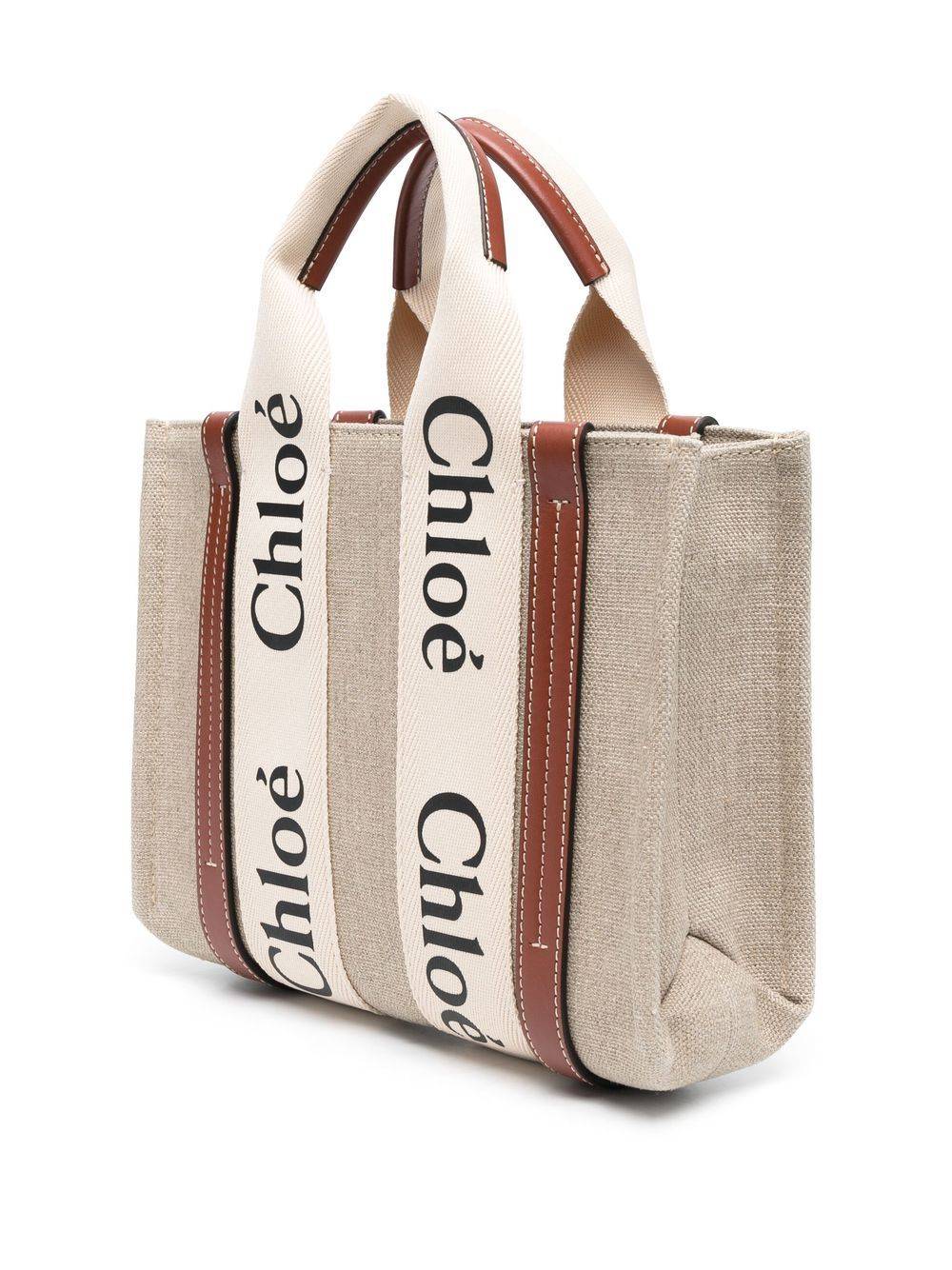 Chloé Chloé Woody small canvas tote bag