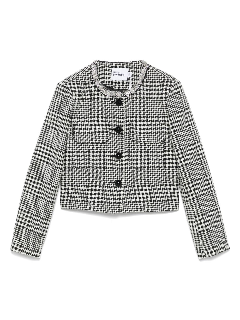 Self-Portrait Self-Portrait Houndstooth crop jacket