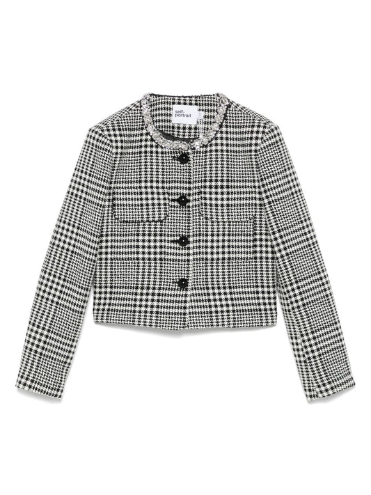 Self-Portrait Self-Portrait Houndstooth crop jacket