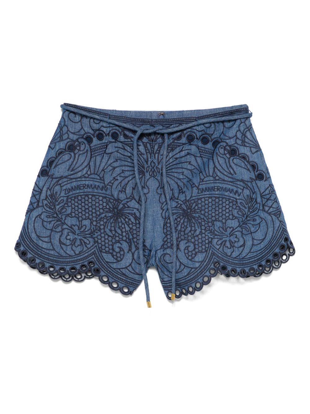 Zimmermann Zimmermann Coco embroidered denim shorts