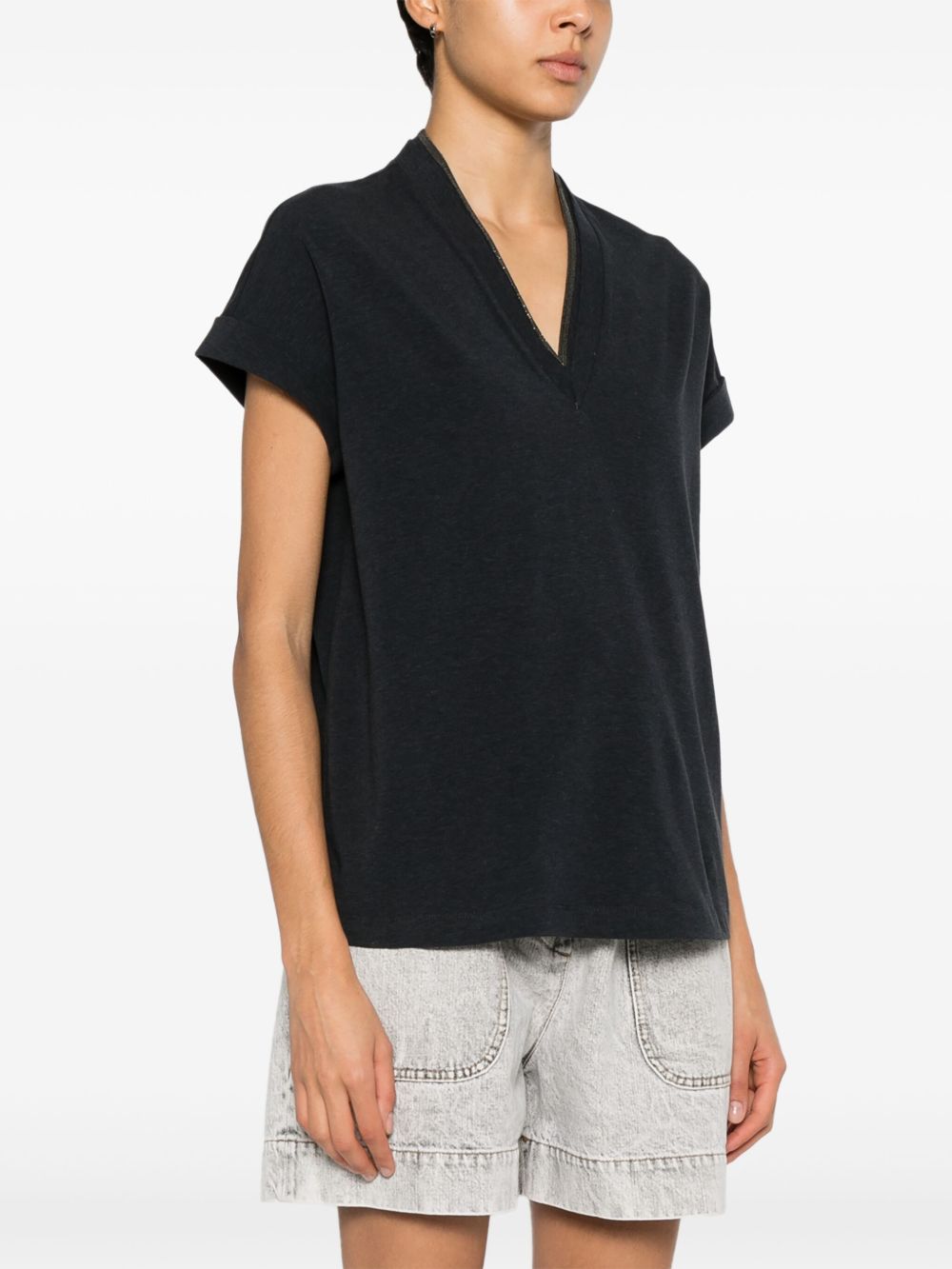 Brunello Cucinelli Brunello Cucinelli Monili-chain cotton T-shirt