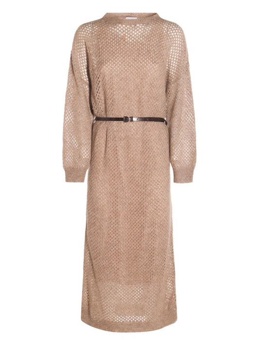 Brunello Cucinelli Brunello Cucinelli Natural Dazzling Dress
