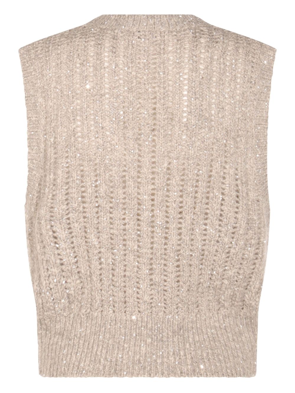 Brunello Cucinelli Brunello Cucinelli Natural Knitted Crewneck Vest