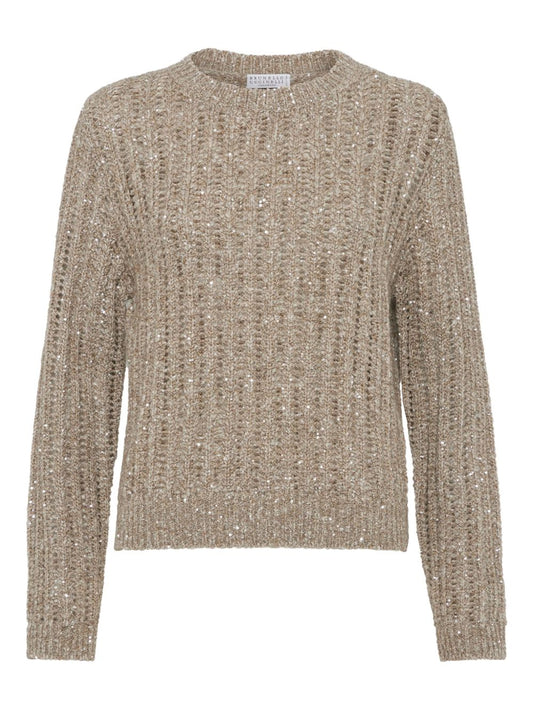 Brunello Cucinelli Brunello Cucinelli Dazzling Rib sweater in Soft wool, cashmere and mohair