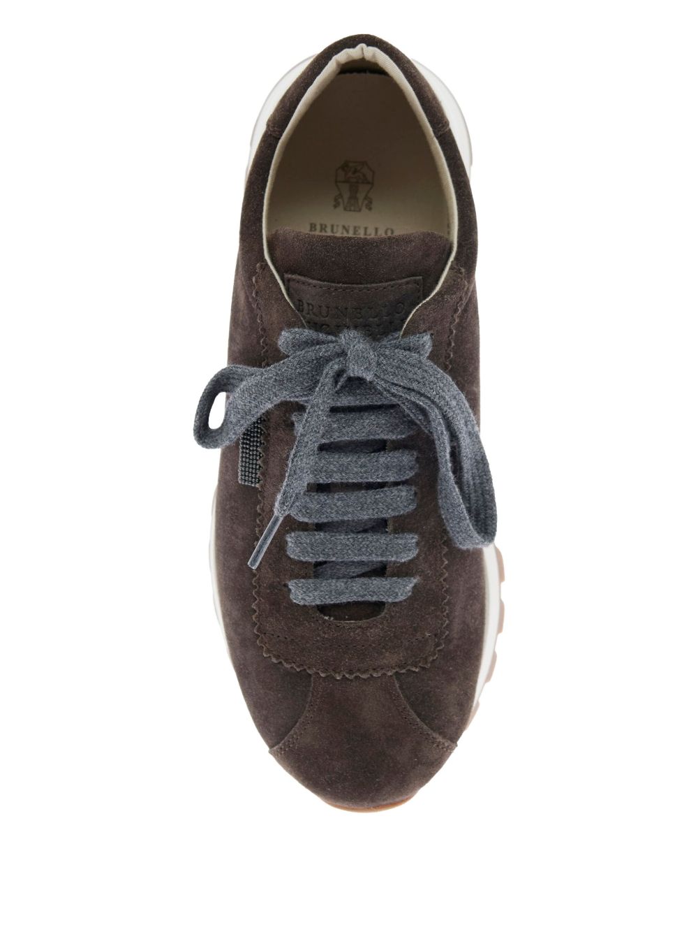 Brunello Cucinelli Brunello Cucinelli Suede runners with shiny tab
