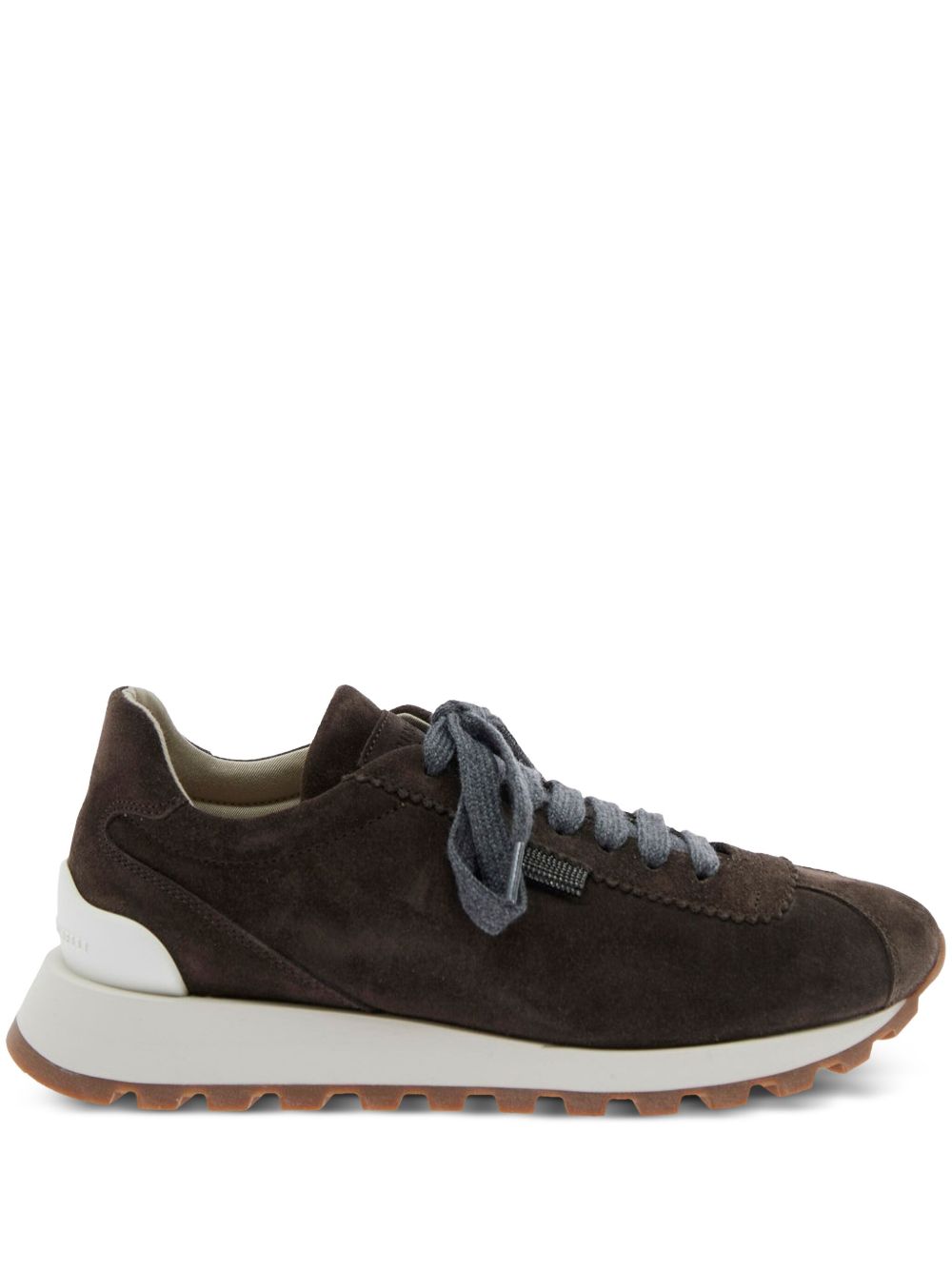 Brunello Cucinelli Brunello Cucinelli Suede runners with shiny tab