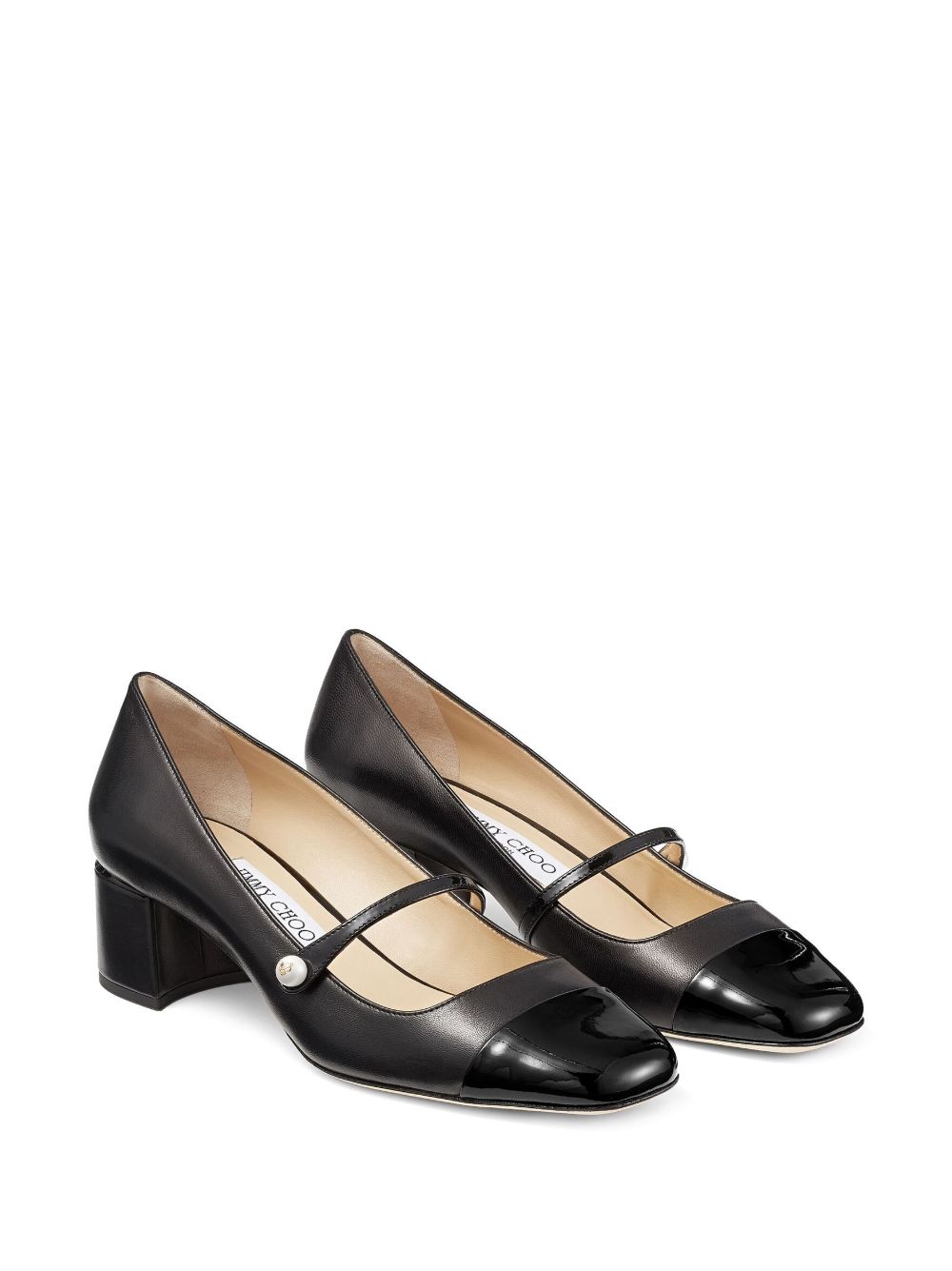 Jimmy Choo Jimmy Choo Elisa 45 Nappa and Patent Leather Pumps