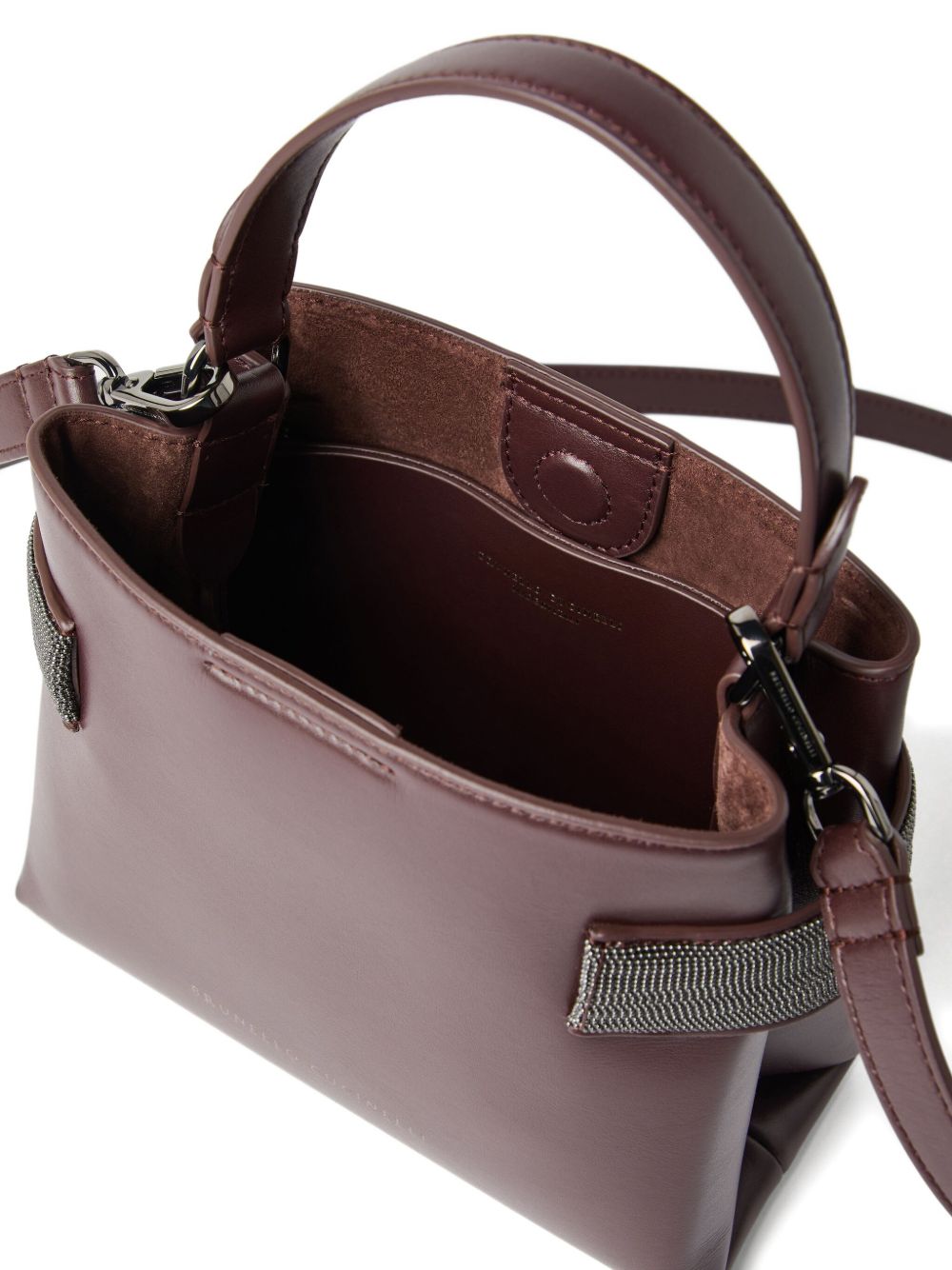 Brunello Cucinelli Brunello Cucinelli Essence small top-handle bag in calfskin with precious bands
