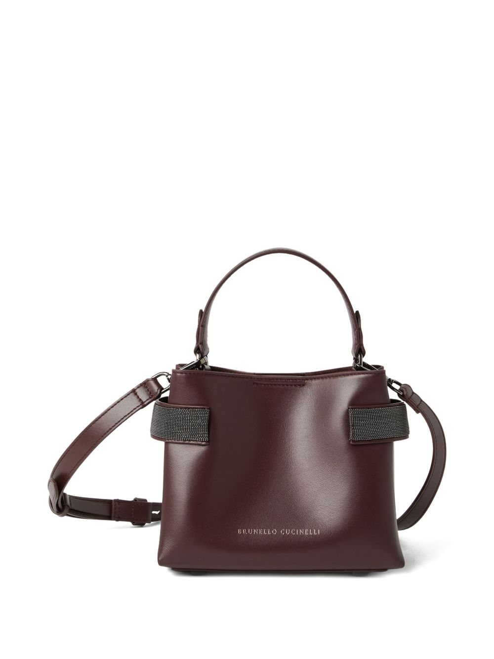 Brunello Cucinelli Brunello Cucinelli Essence small top-handle bag in calfskin with precious bands