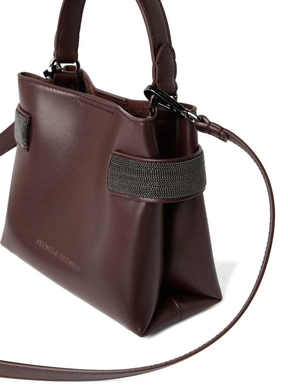 Brunello Cucinelli Brunello Cucinelli Essence small top-handle bag in calfskin with precious bands