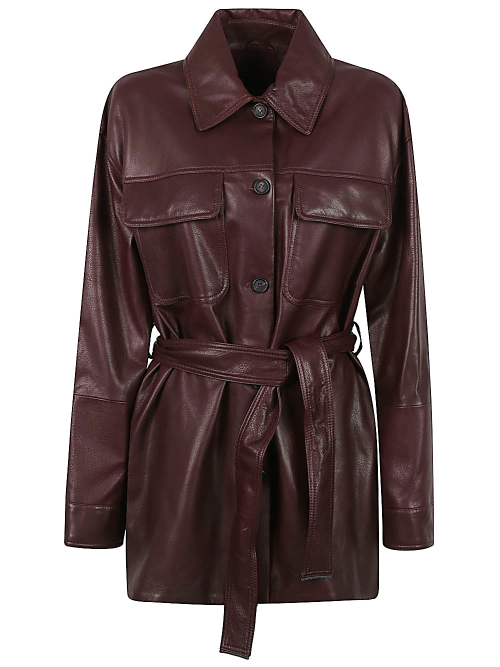 Brunello Cucinelli Brunello Cucinelli Belted leather jacket