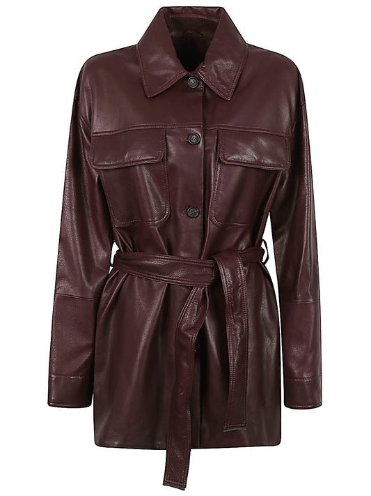 Brunello Cucinelli Brunello Cucinelli Belted leather jacket