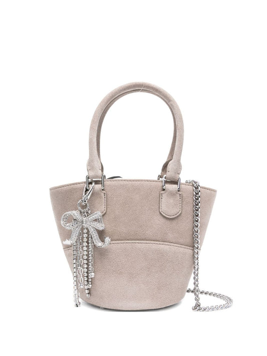 Self-Portrait Self-Portrait Suede Charm Tote Bag