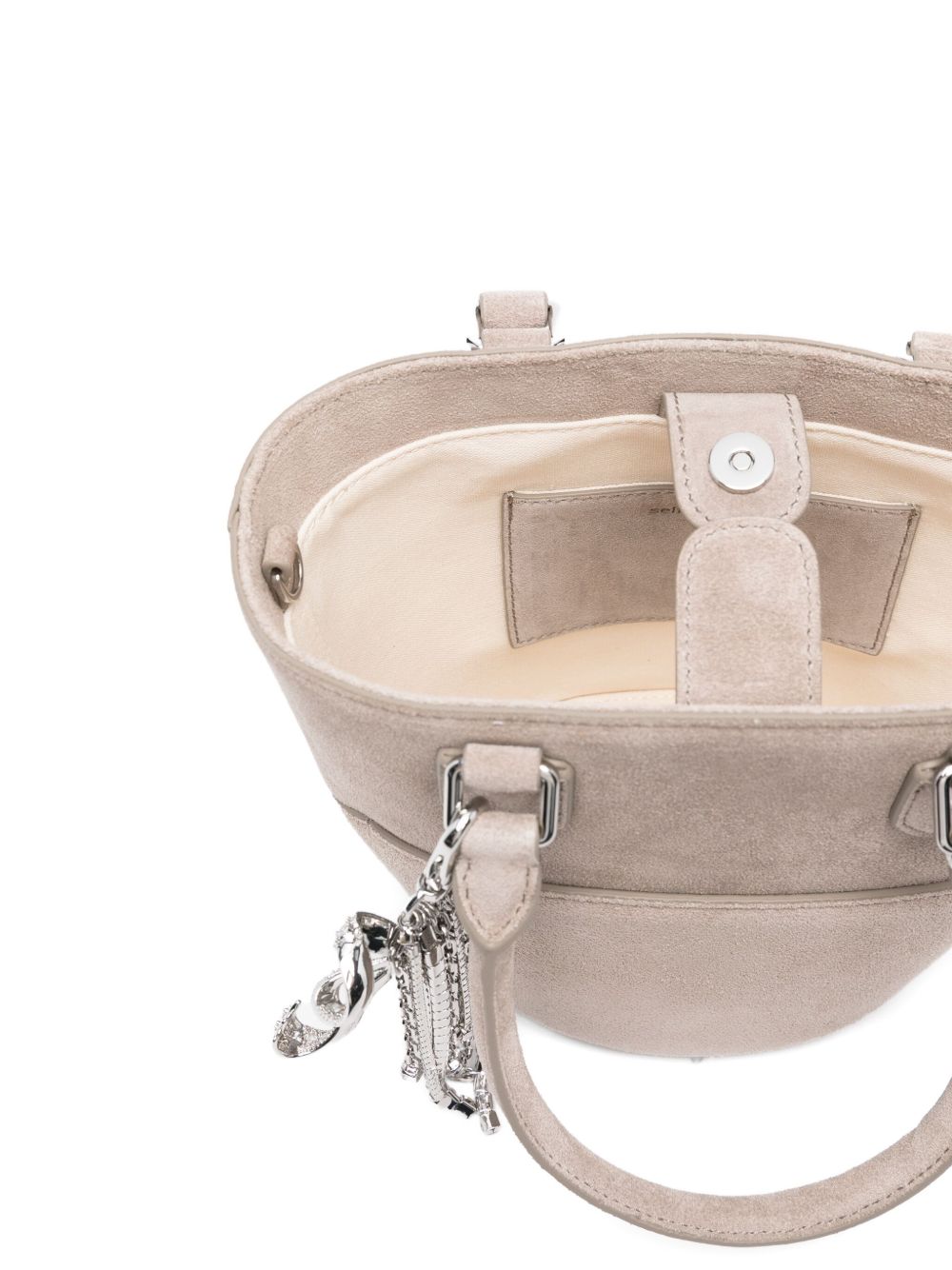 Self-Portrait Self-Portrait Suede Charm Tote Bag