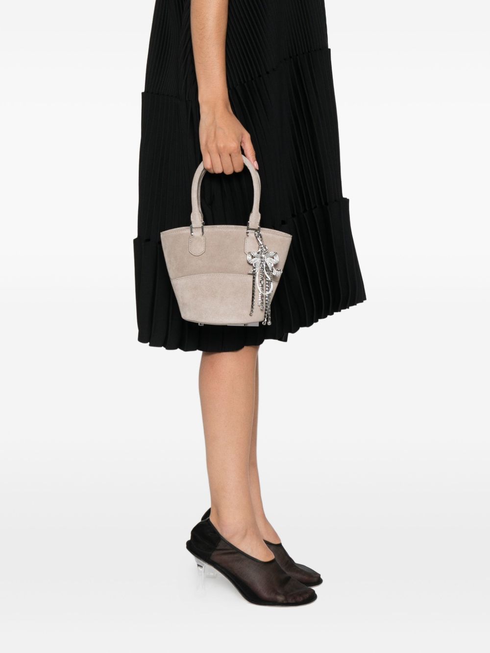 Self-Portrait Self-Portrait Suede Charm Tote Bag